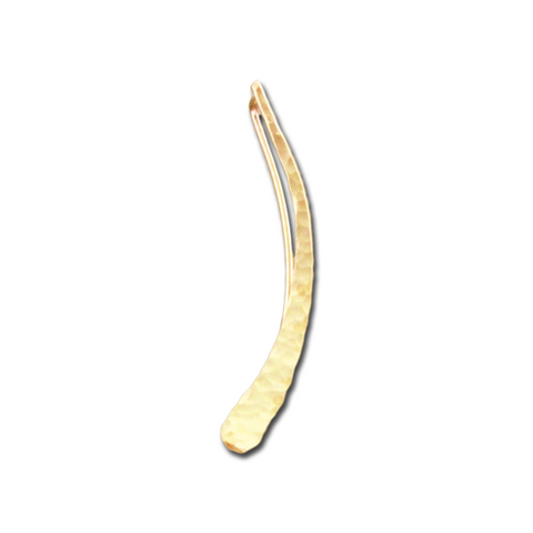 Hammered curve earrings, gold or silver