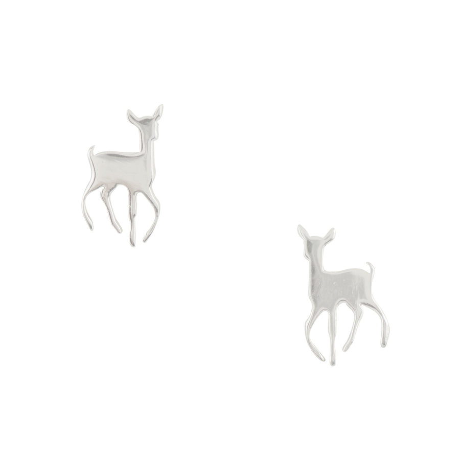 Sterling silver fawn earrings, posts