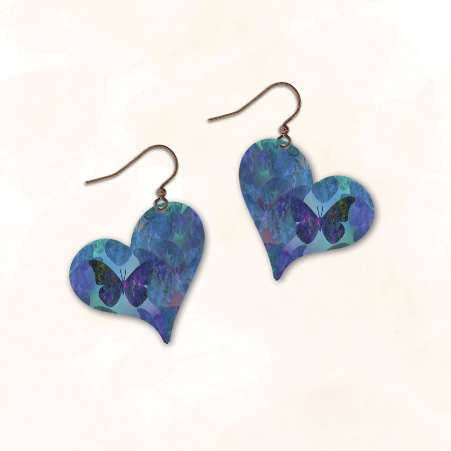 Heart Shaped art print earrings