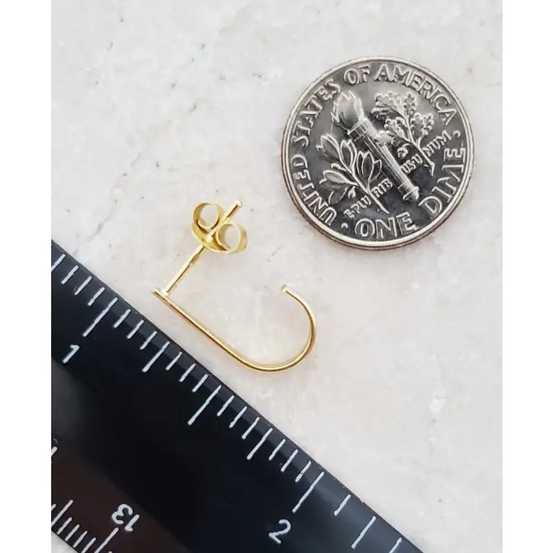 Gold hook post earrings