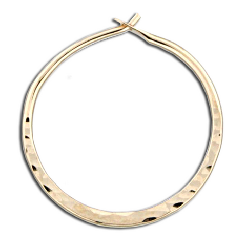 Hammered hoop earrings in sterling silver or 14k gold filled, 3 sizes