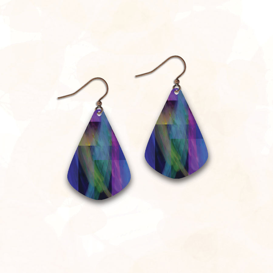 Art print teardrop earrings