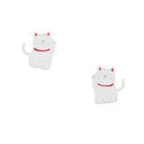 Lucky Cat sterling enameled stud earrings