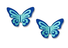 3d butterfly post earrings, blue