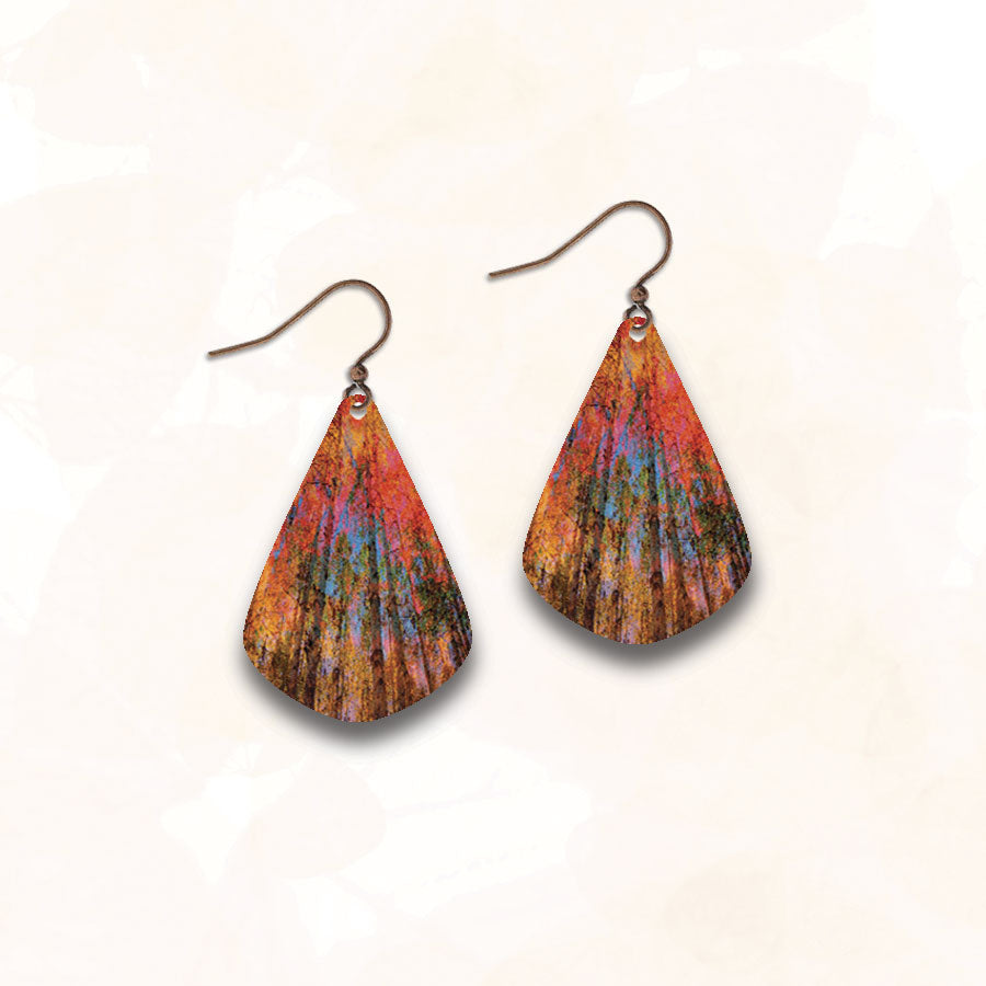 Art print teardrop earrings