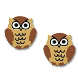 Brown Owl Post Earrings - Sienna Sky