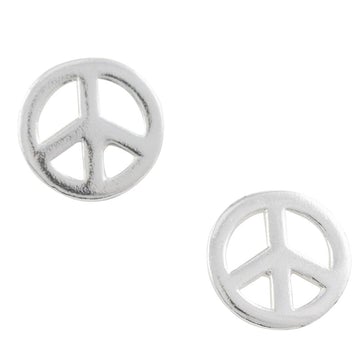 Peace sign sterling stud earrings
