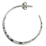 Hammered hoop earrings with post fastener