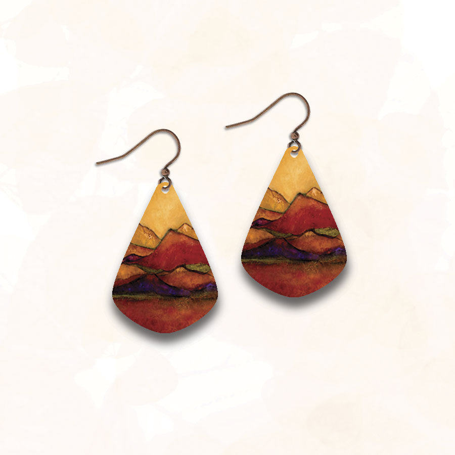 Art print teardrop earrings