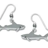 Whimsical Grey Shark Earrings