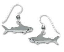 Whimsical Grey Shark Earrings