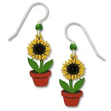Sunflower in Pot Earrings