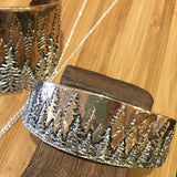 Mini Treeline Bracelet, Bronze Cuff w/Sterling Silver Trees