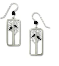 Two Ravens in a Tree Earrings