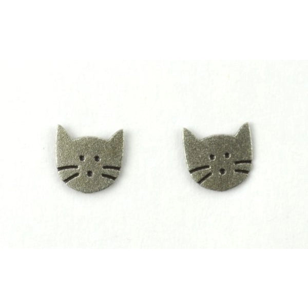 Cat face with whiskers post earrings