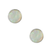 White opal sterling stud small earrings, Tomas